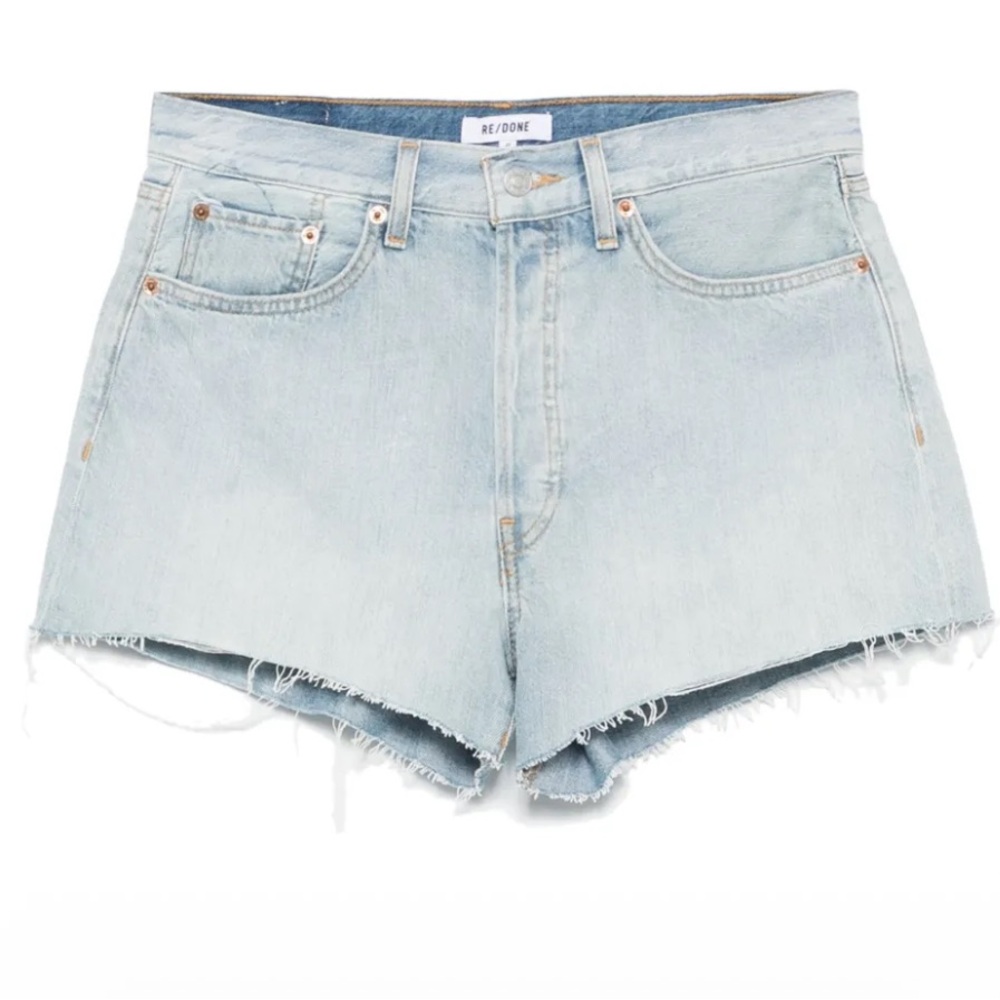 Re/Done Light Wash Denim Jean Shorts